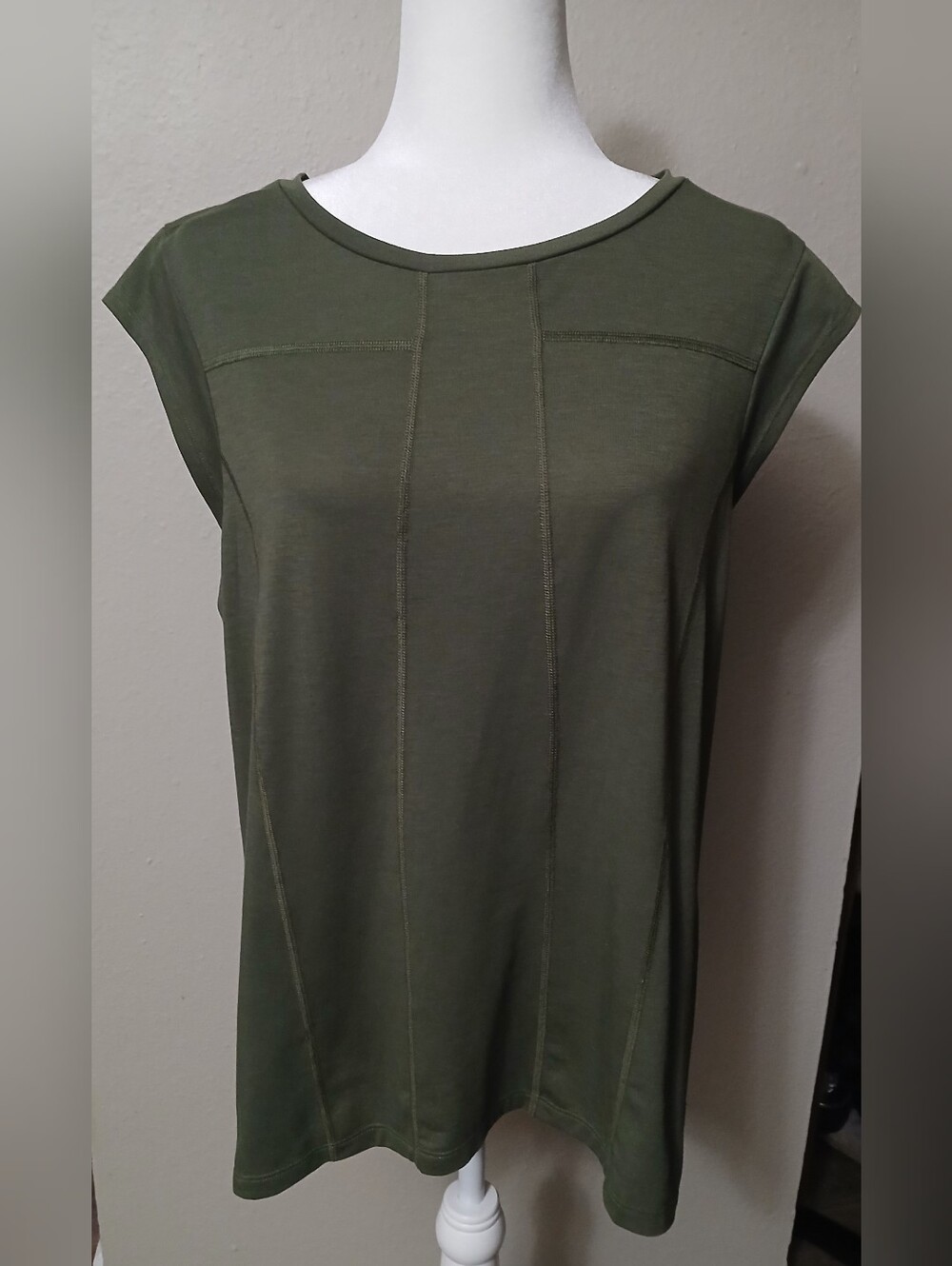 Lucy Olive Green Cap Sleeve Tank Top
